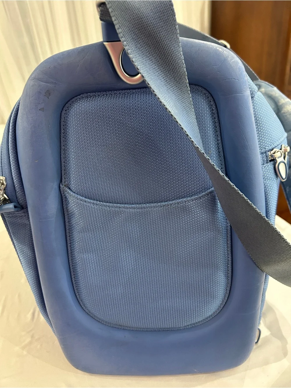 Tumi Light Blue Duffel Bag with Front & Side Pockets 21”